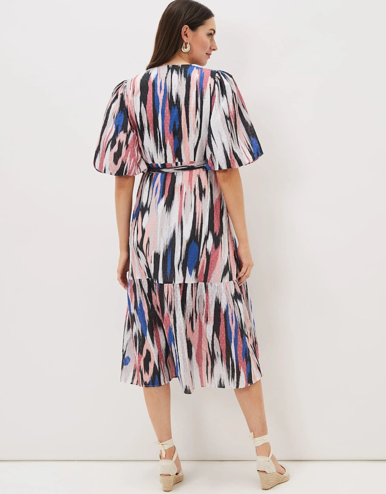 Caityln Cotton Wrap Midi Dress