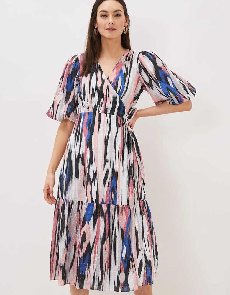 Caityln Cotton Wrap Midi Dress