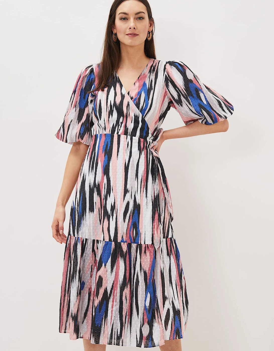 Caityln Cotton Wrap Midi Dress, 8 of 7