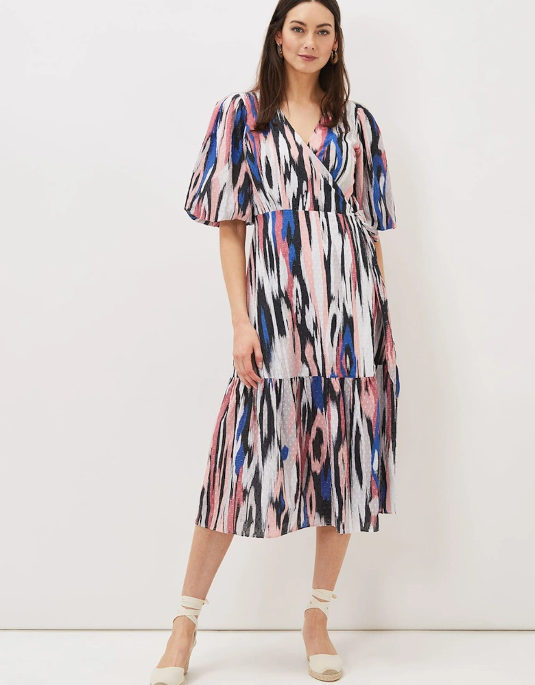 Caityln Cotton Wrap Midi Dress