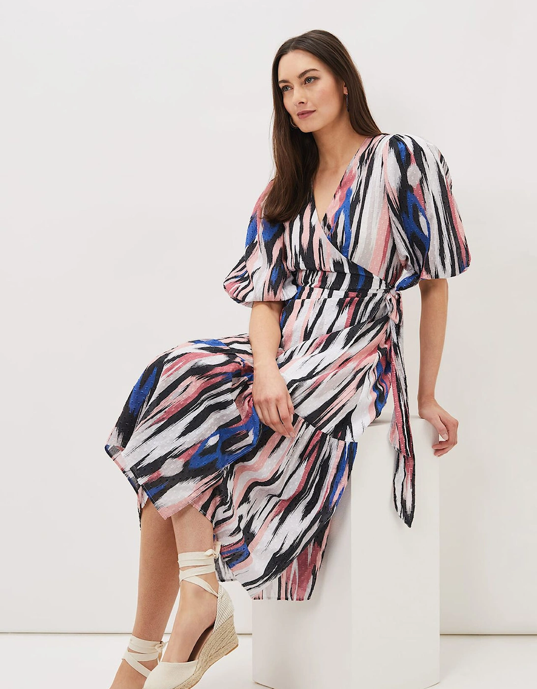 Caityln Cotton Wrap Midi Dress