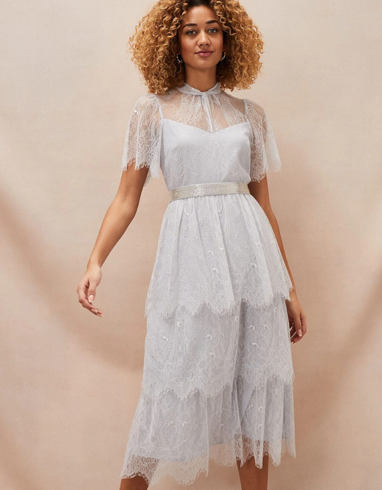 Ginnie Lace Tiered Midi Dress