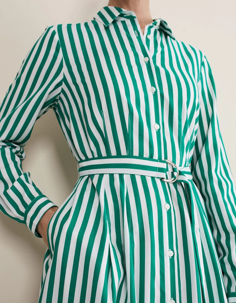 Ida Stripe Shirt Midi Dress