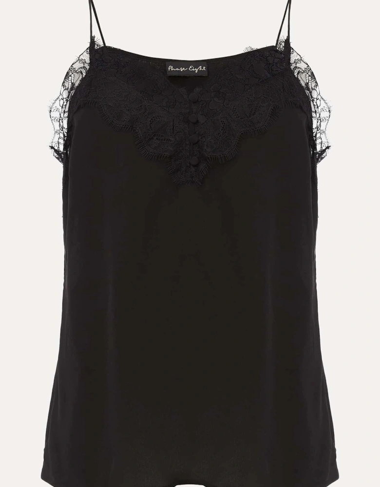 Rachael Lace Trim Silk Camisole