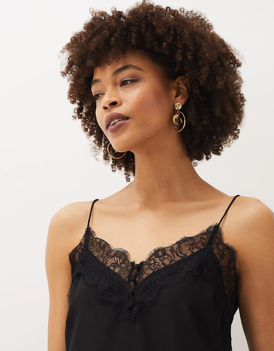 Rachael Lace Trim Silk Camisole