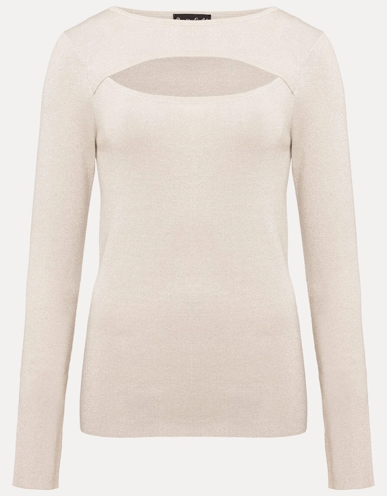 Ciara Cut Out Lurex Knitted Top