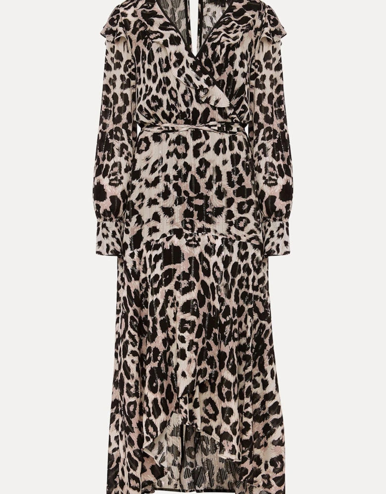 Chelsie Leopard Wrap Dress