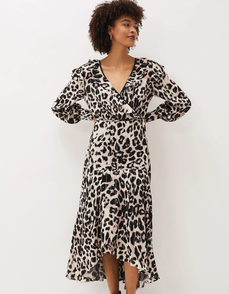 Chelsie Leopard Wrap Dress