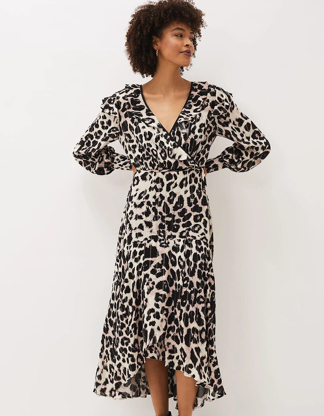 Chelsie Leopard Wrap Dress