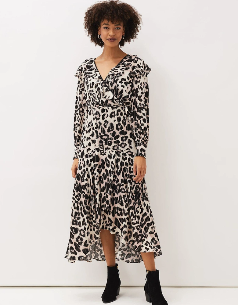 Chelsie Leopard Wrap Dress