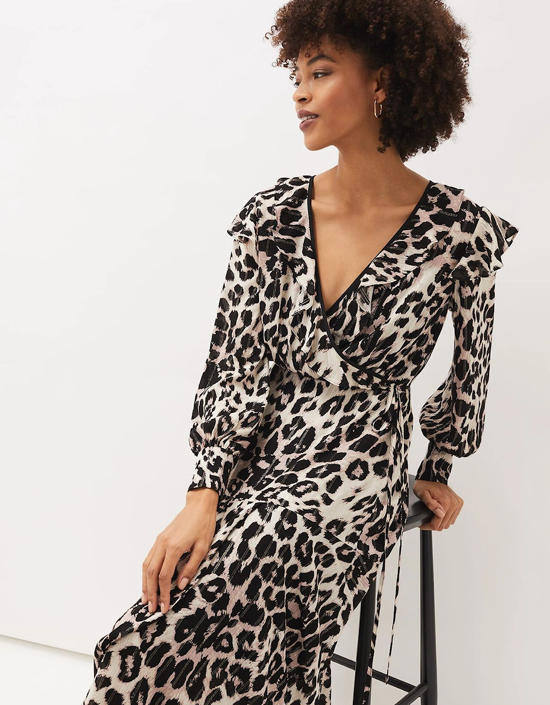 Chelsie Leopard Wrap Dress