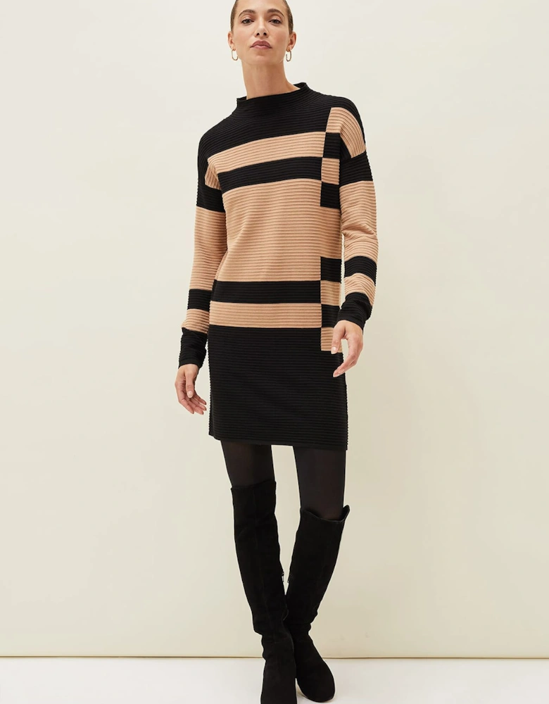 Azera Colourblock Textured Knit Dress