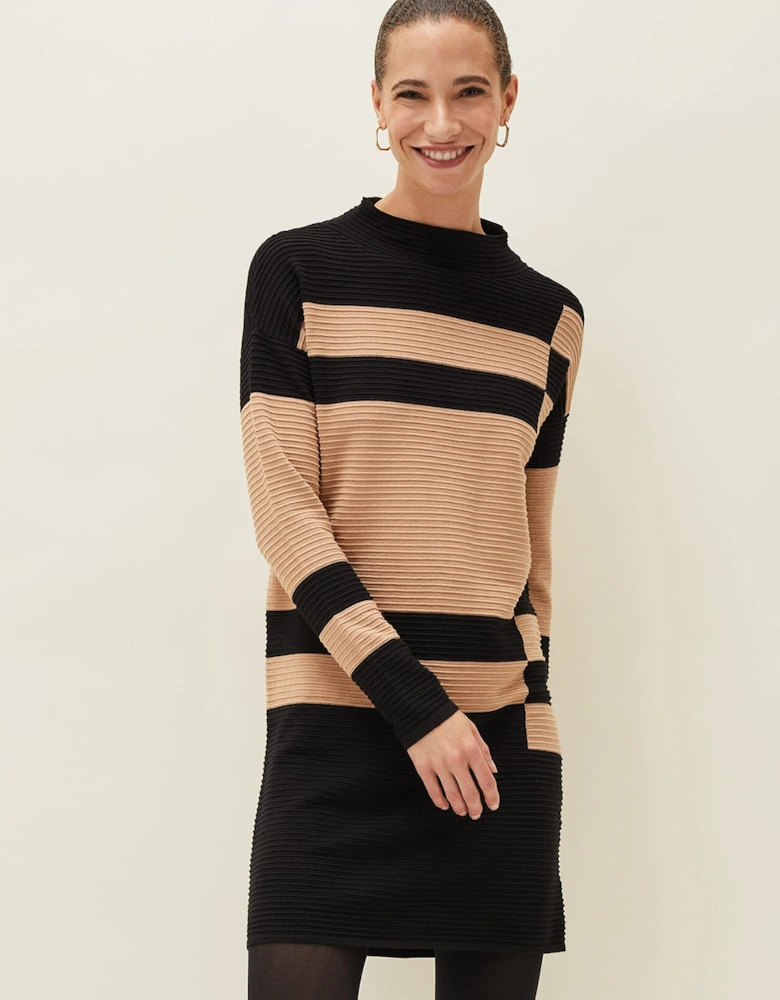 Azera Colourblock Textured Knit Dress