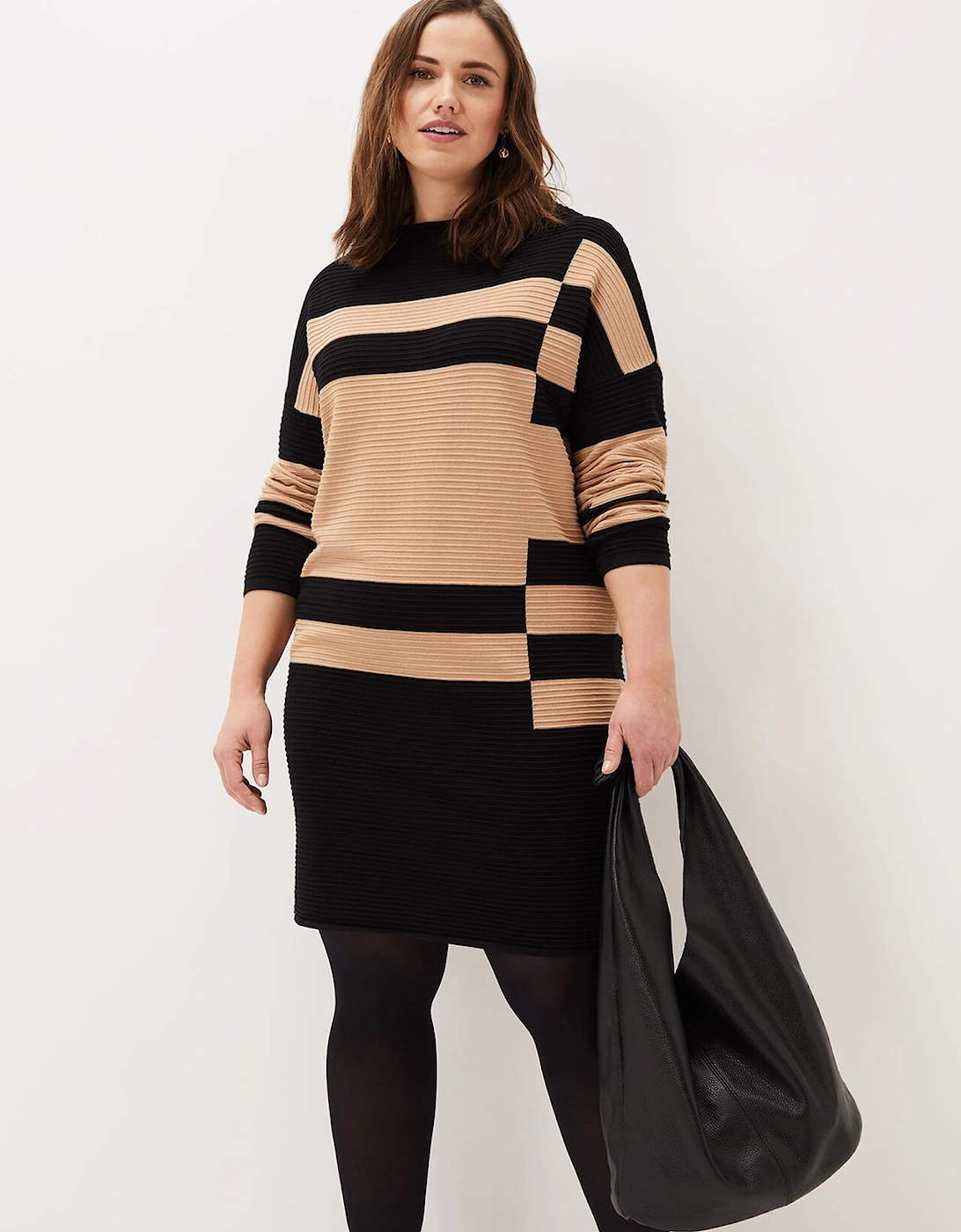 Azera Colourblock Textured Knit Dress