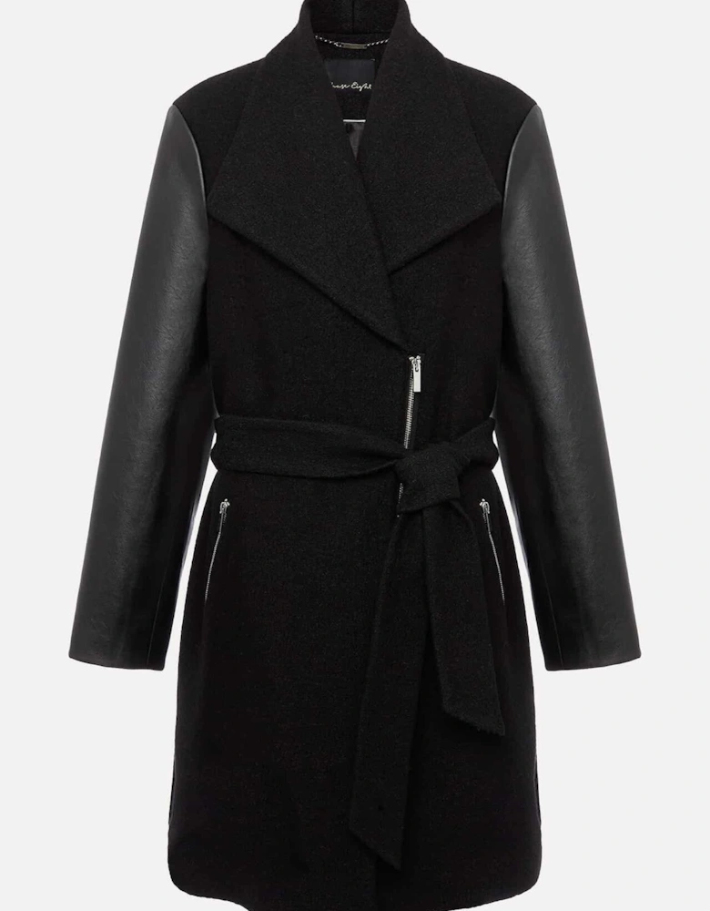 Tori Wool Contrast Sleeve Coat