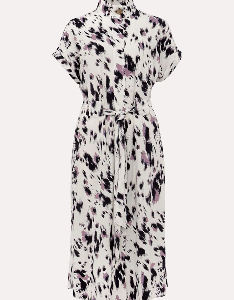 Tilda Abstract Print Tie Waist Shirt Dress