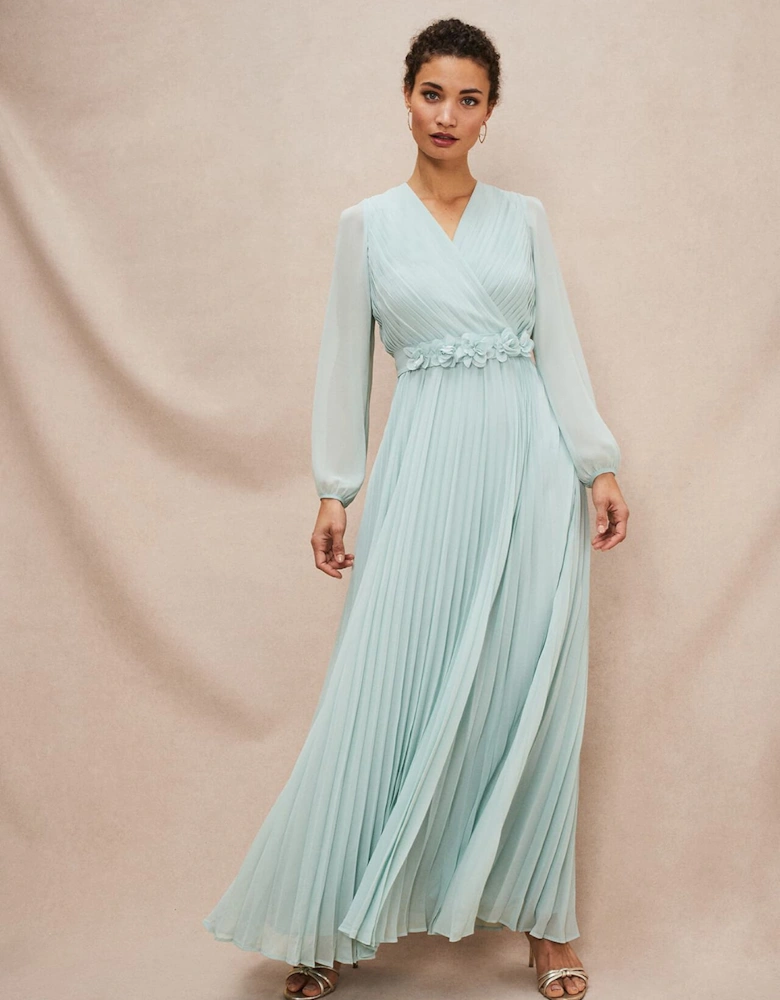 Alecia Pleated Maxi Dress