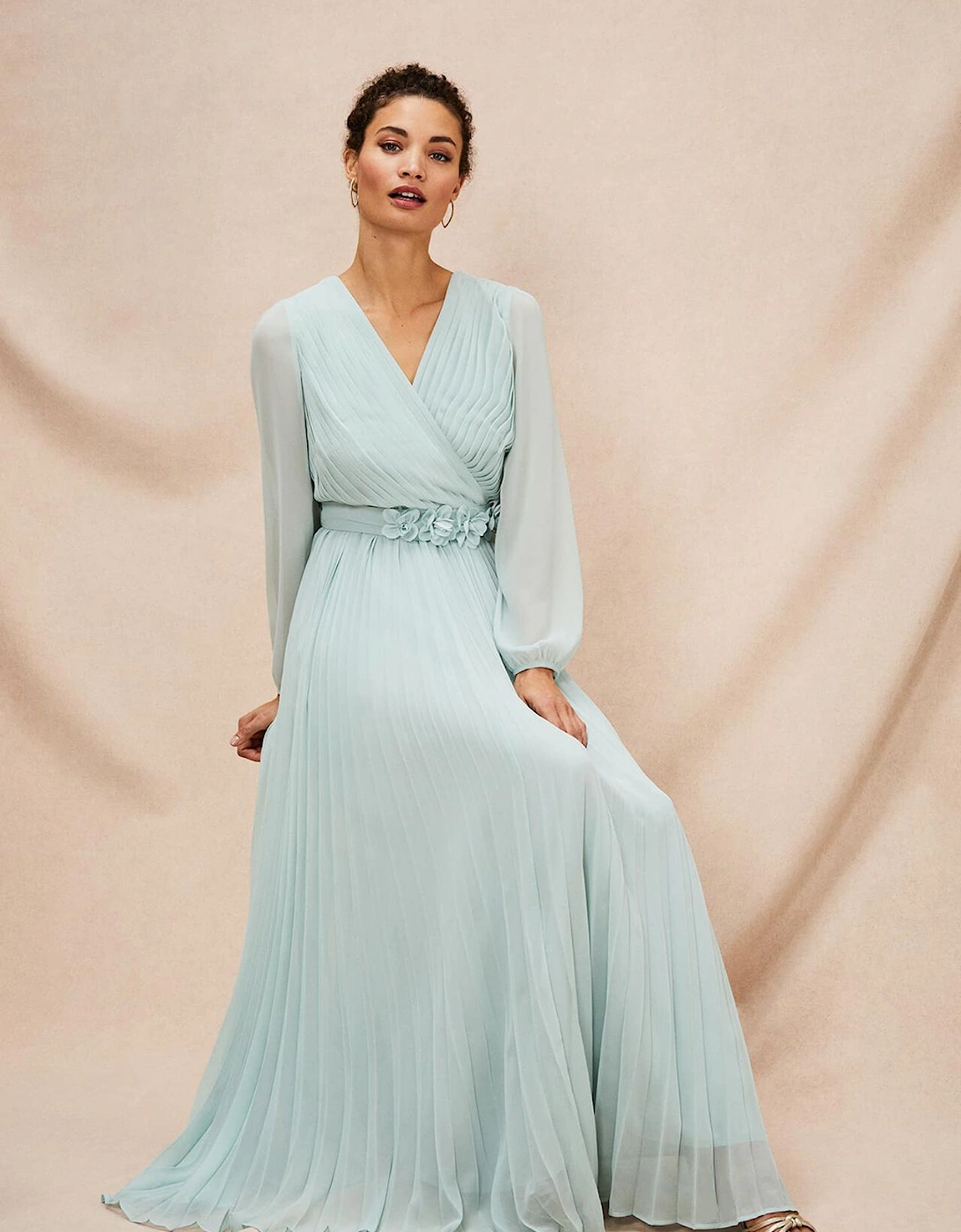 Alecia Pleated Maxi Dress