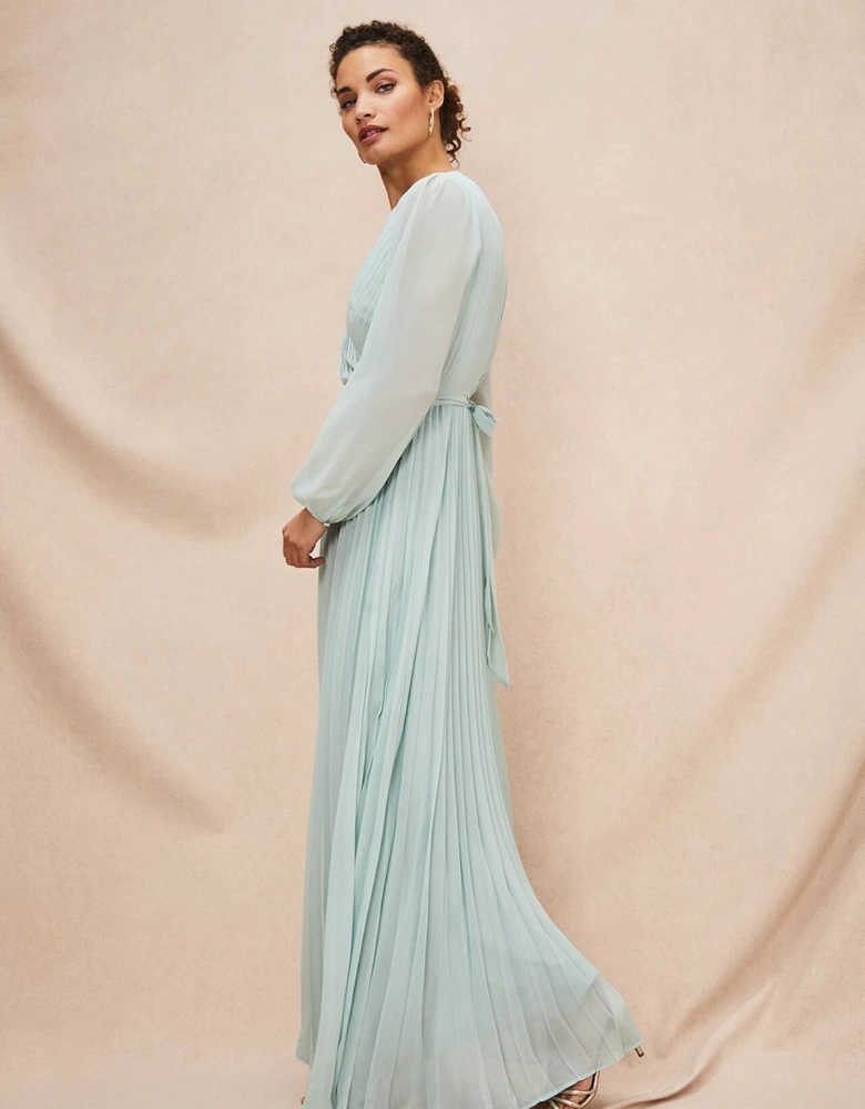 Alecia Pleated Maxi Dress