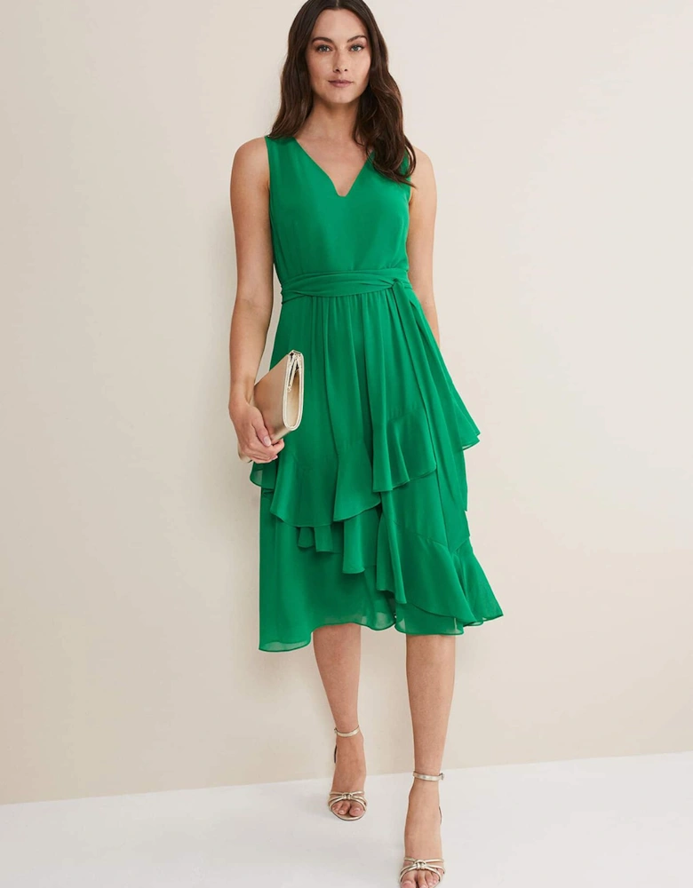 Breesha Green Midaxi Dress