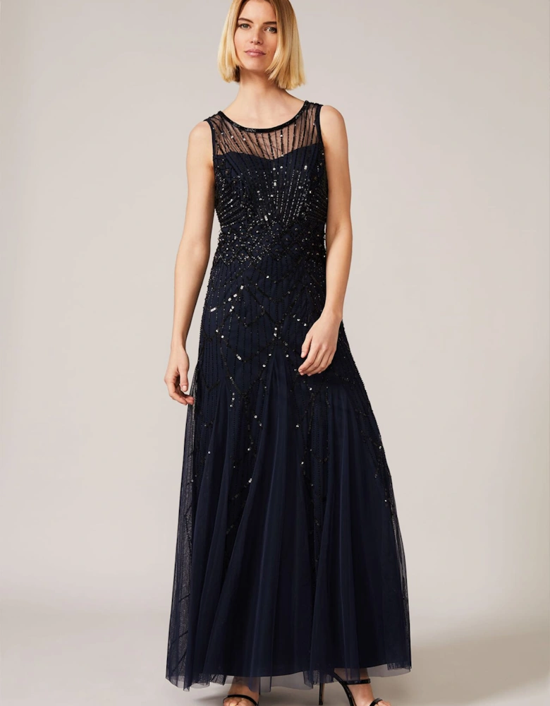 Greta Embellished Tulle Maxi Dress