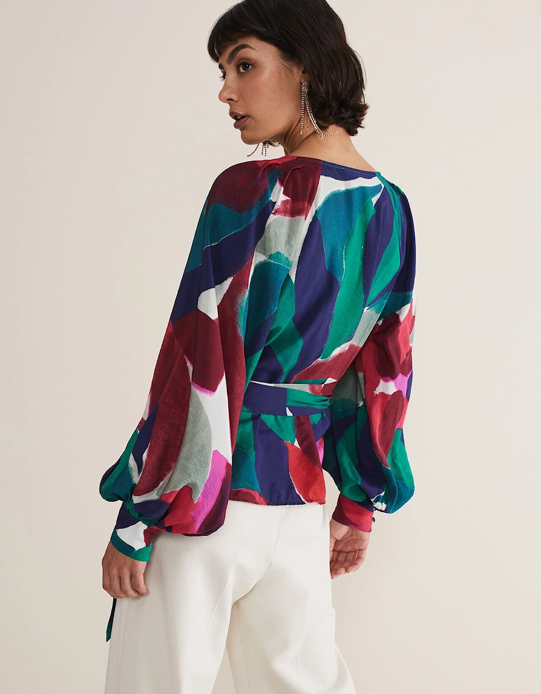 Shalni Abstract Floral Wrap Top