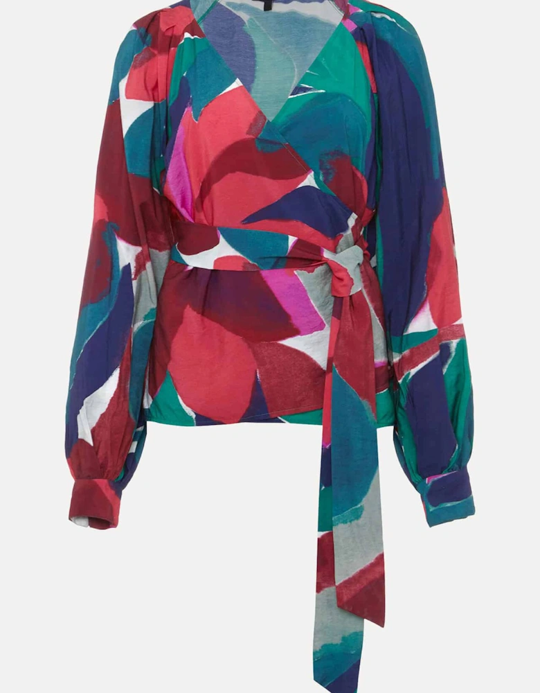 Shalni Abstract Floral Wrap Top