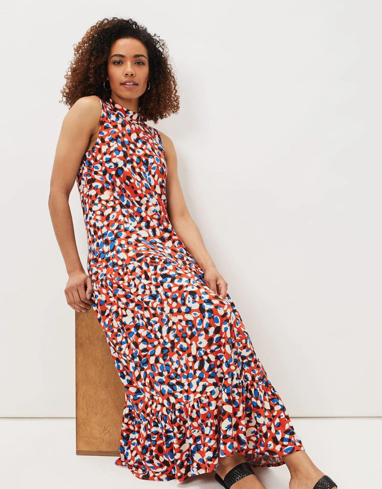 Kamilla High Neck Printed Maxi Dress