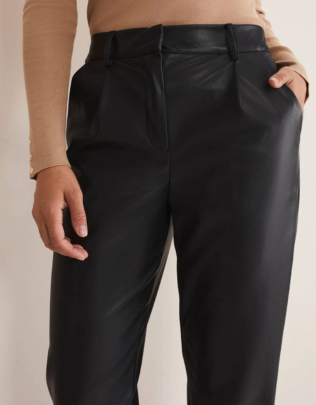 Rya Pleather Straight Leg Trouser