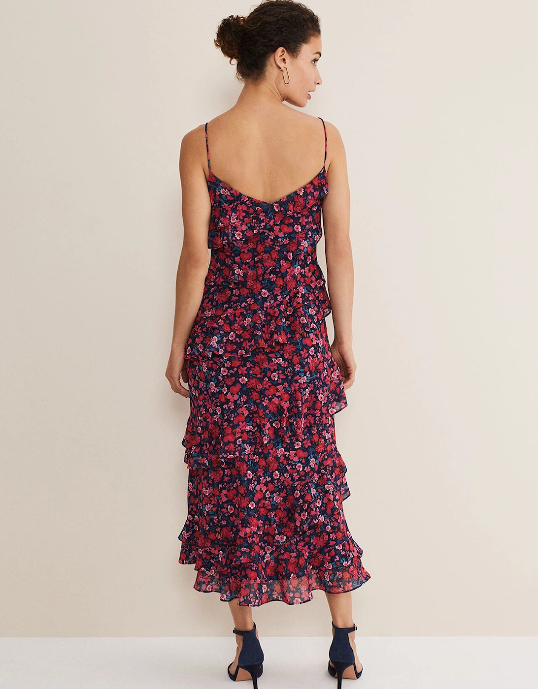 Ballie Floral Ruffled Midi Dress