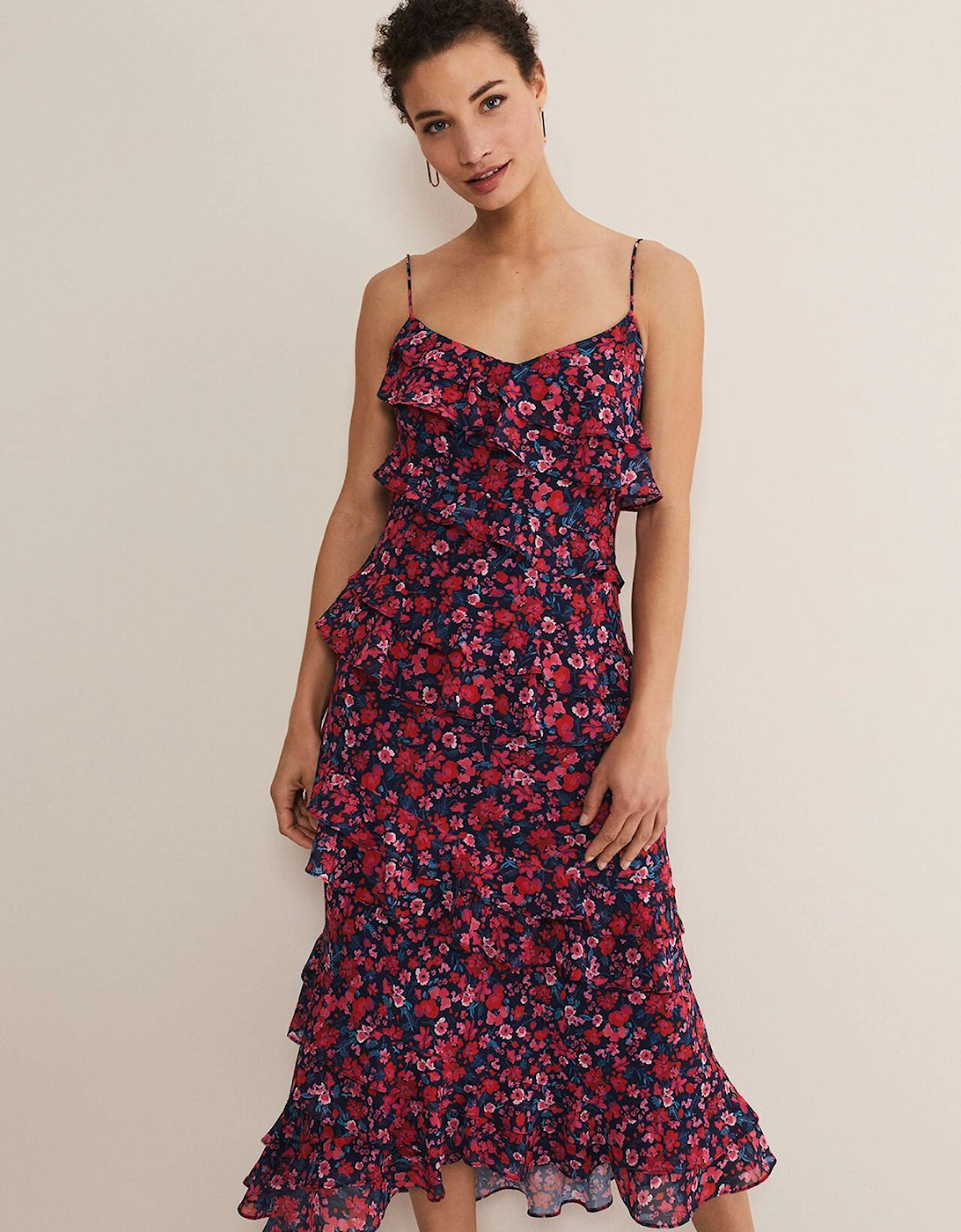 Ballie Floral Ruffled Midi Dress, 7 of 6