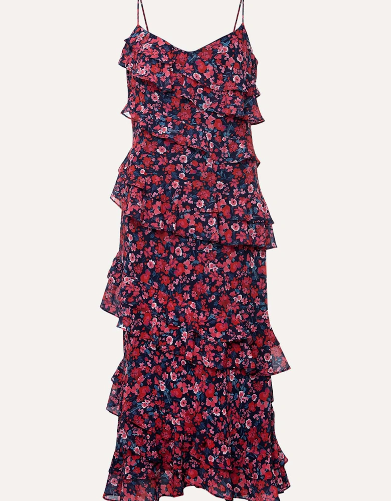 Ballie Floral Ruffled Midi Dress