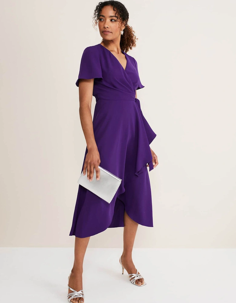 Julissa Ruffle Wrap Midi Dress