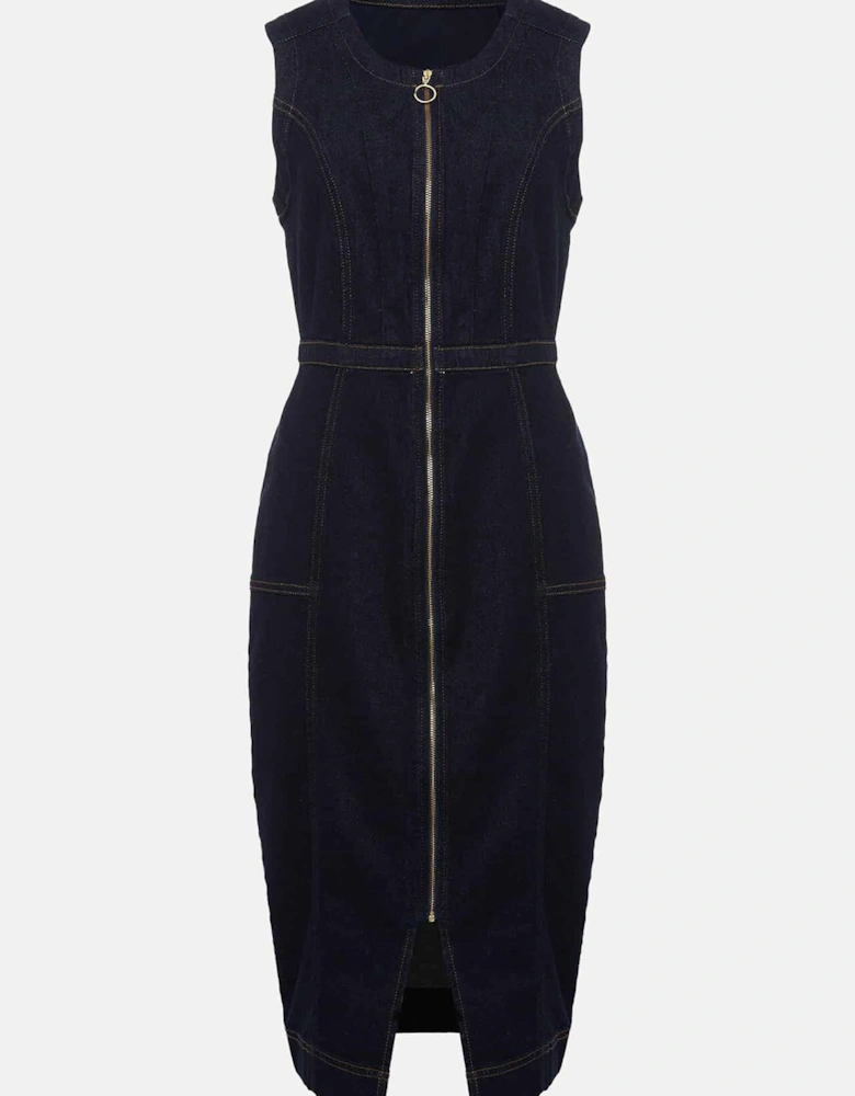 Anwen Fitted Denim Midi Dress
