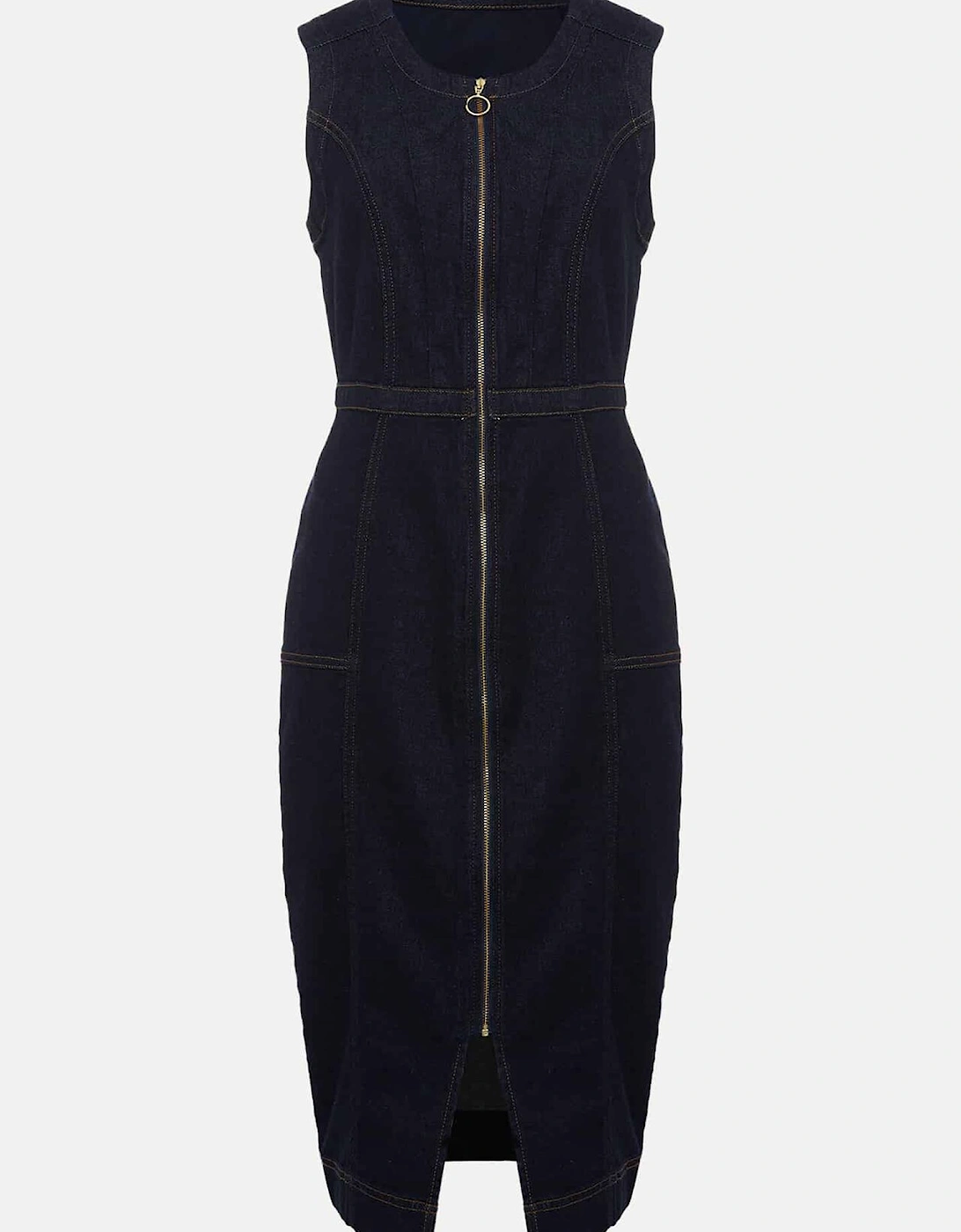 Anwen Fitted Denim Midi Dress