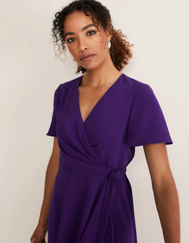 Julissa Ruffle Wrap Midi Dress