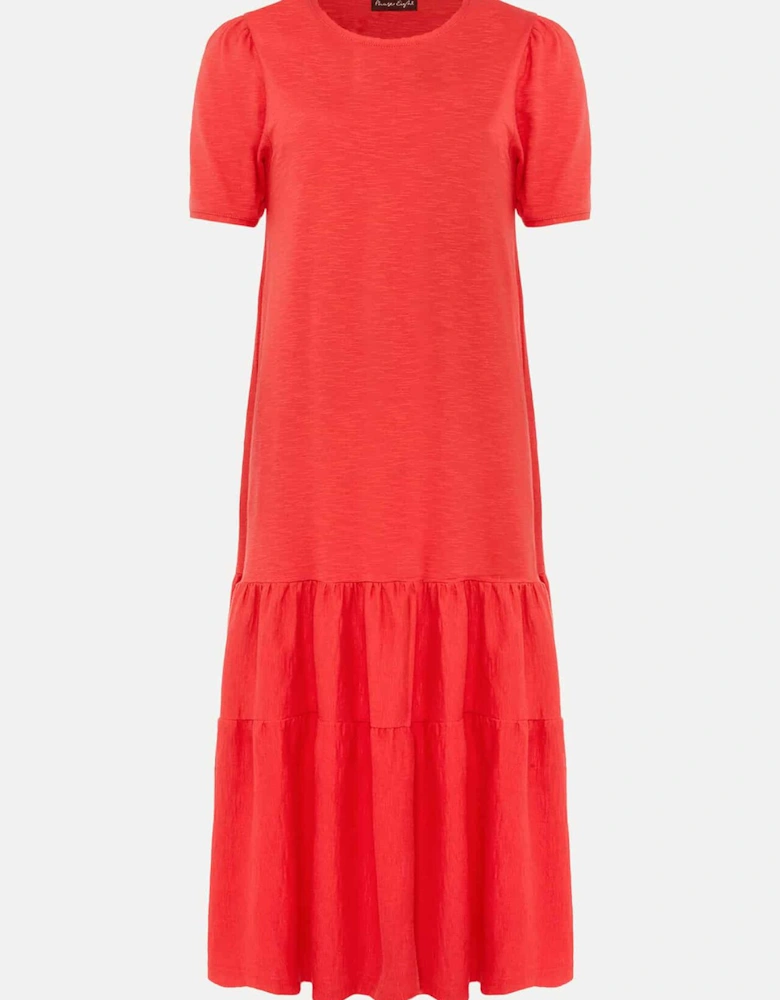 Elizebeth Cotton Tiered Midi Dress