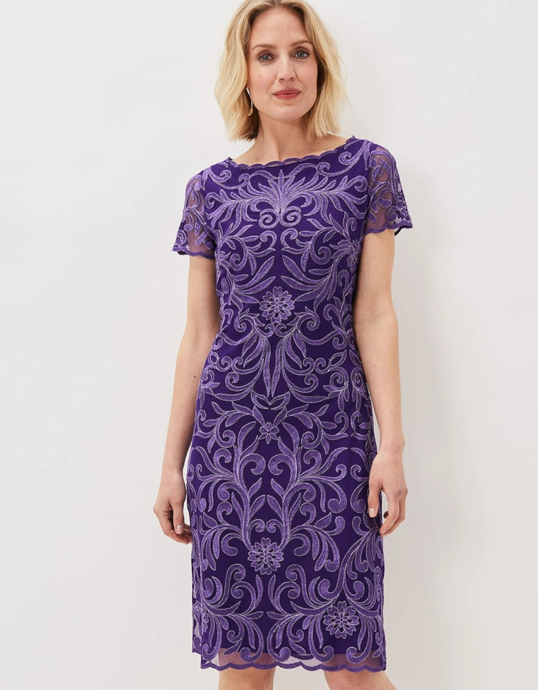 Nessa Embroidered Midi Dress