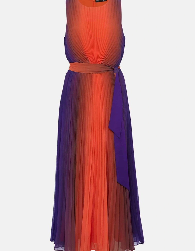 Simara Ombre Pleated Midi Dress