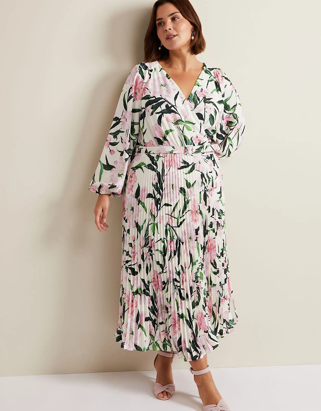 Penny Floral Pleat Midi Dress