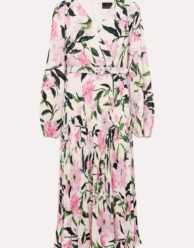 Penny Floral Pleat Midi Dress