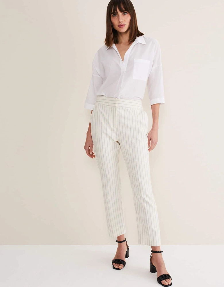 Ariella Pinstripe Straight Leg Trousers