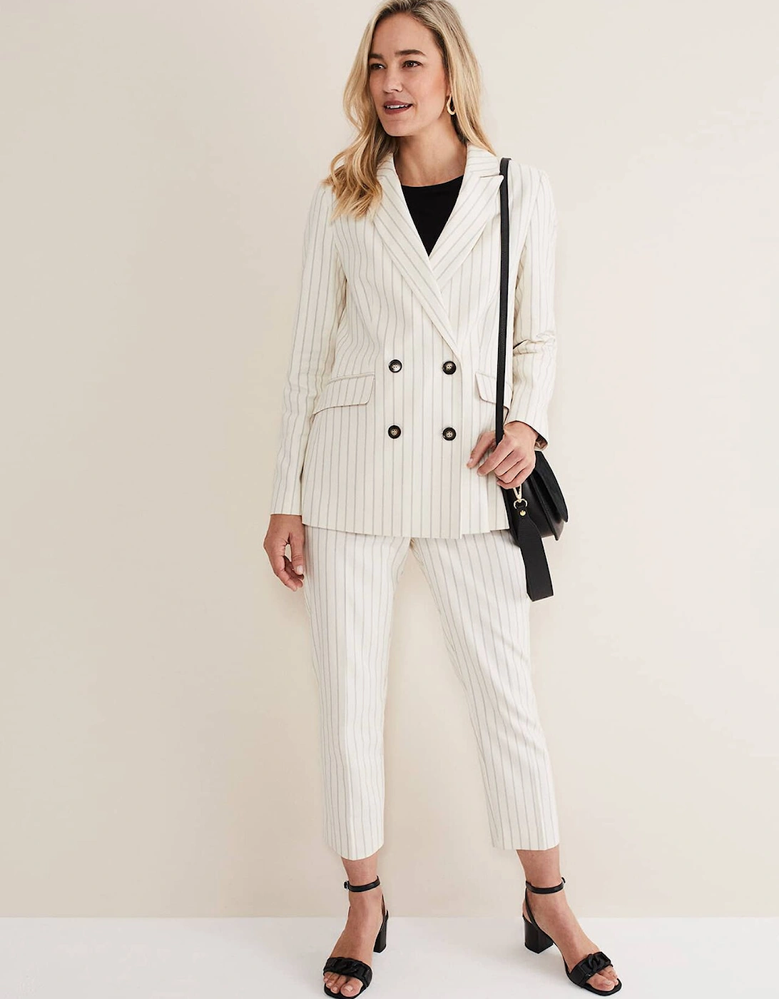 Ariella Pinstripe Straight Leg Trousers