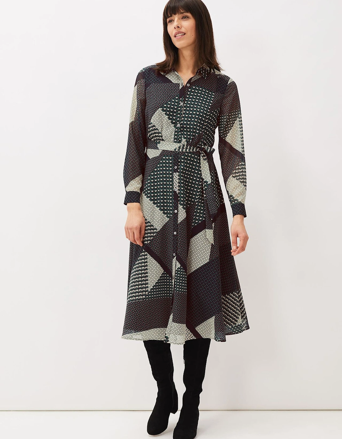 Alaina Print Shirt Dress