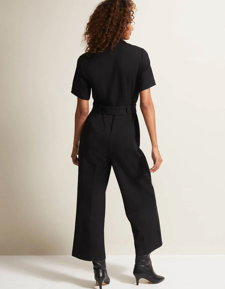 Polly Black Zip Jumpsuit