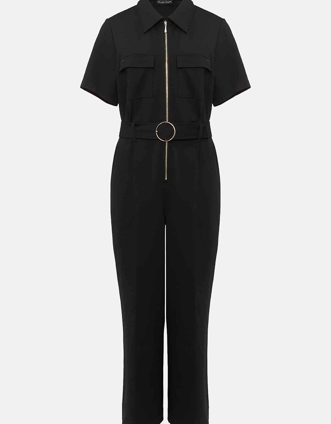 Polly Black Zip Jumpsuit