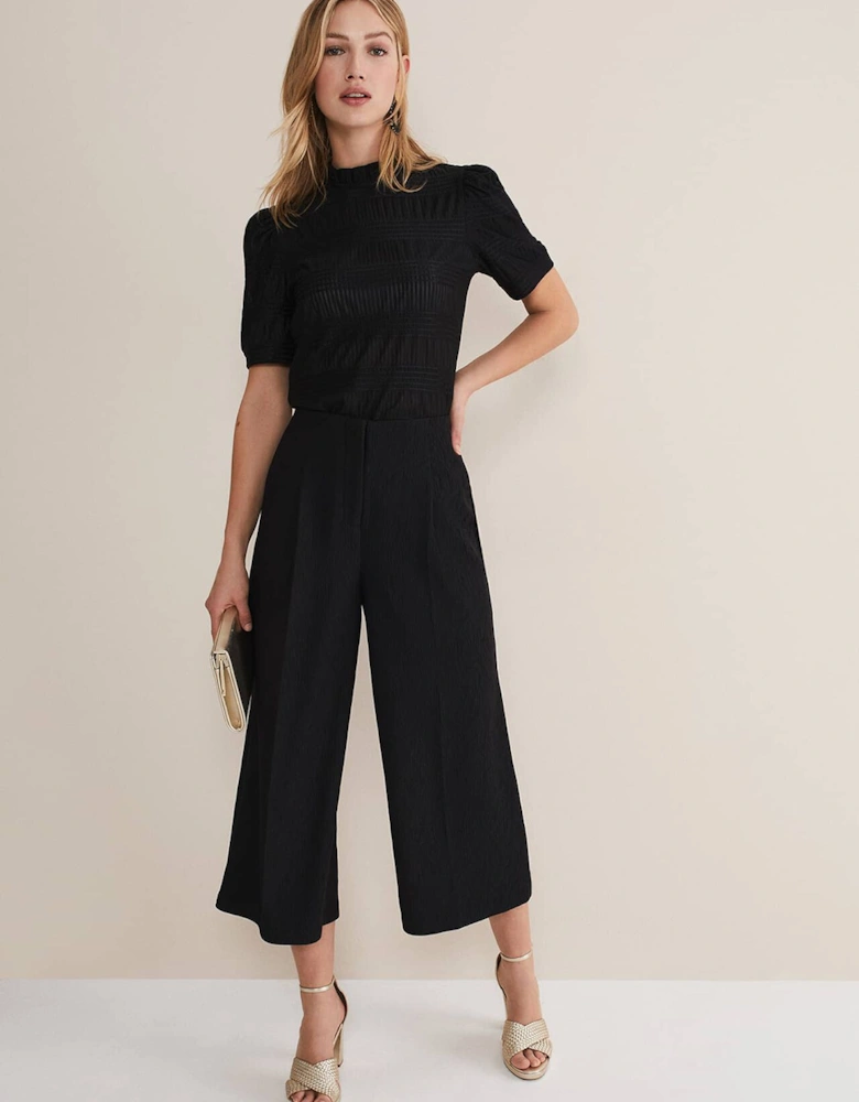 Audrea Black Wide Leg Culottes