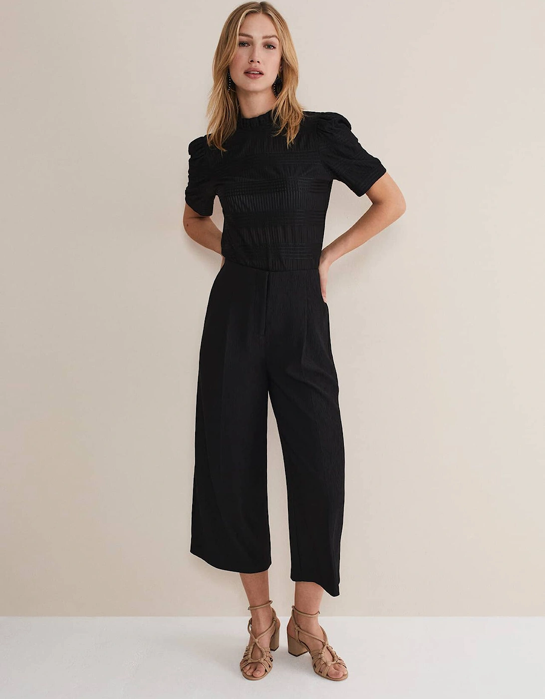 Audrea Black Wide Leg Culottes, 7 of 6