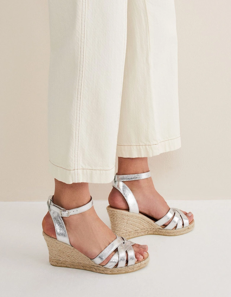 Leather Strappy Espadrilles