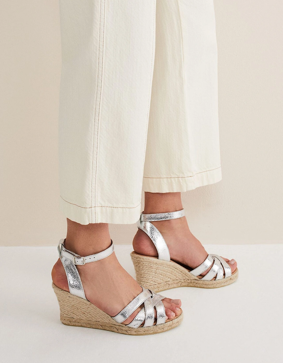 Leather Strappy Espadrilles